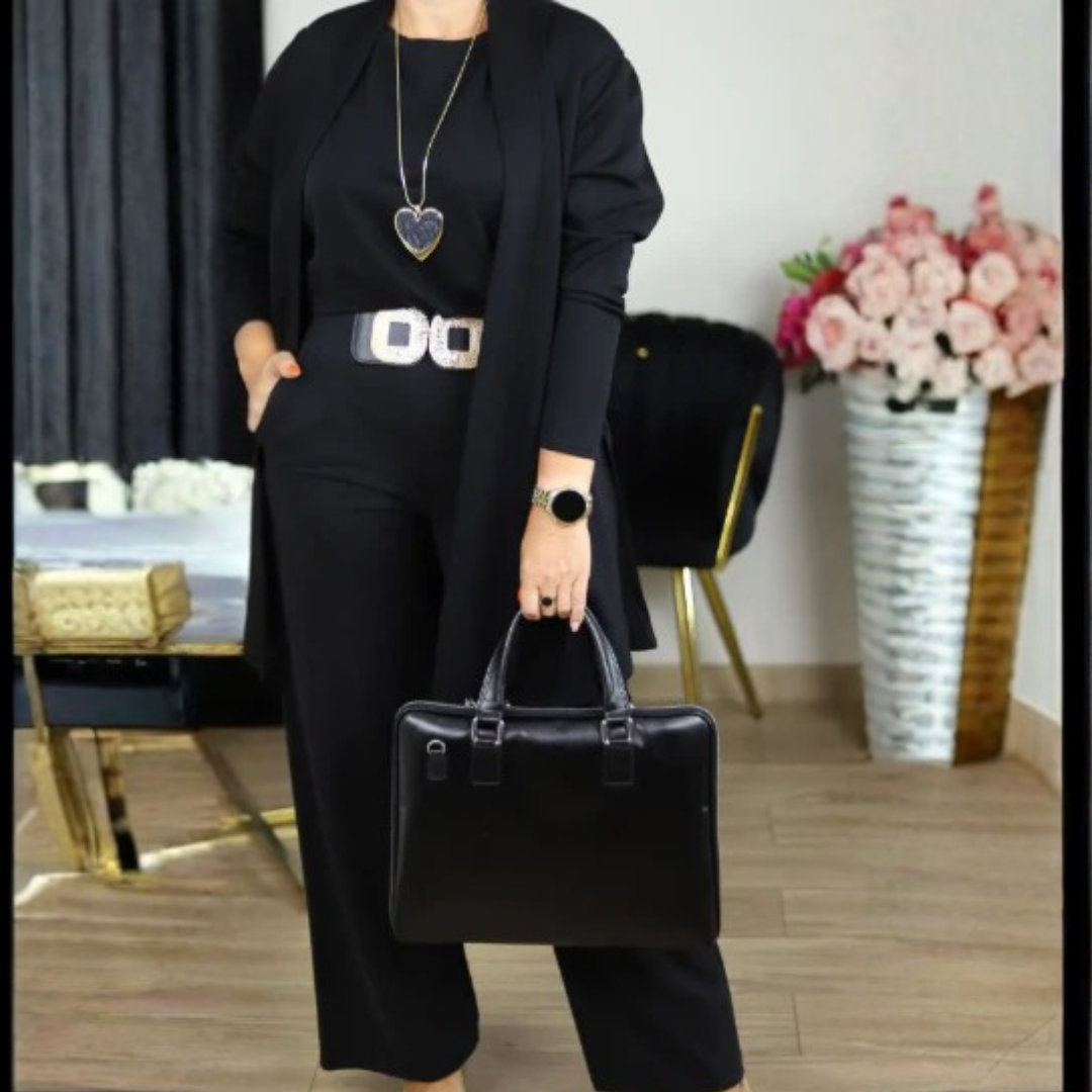 Gabriela | Conjunto de 3 Piezas con Cárdigan Largo