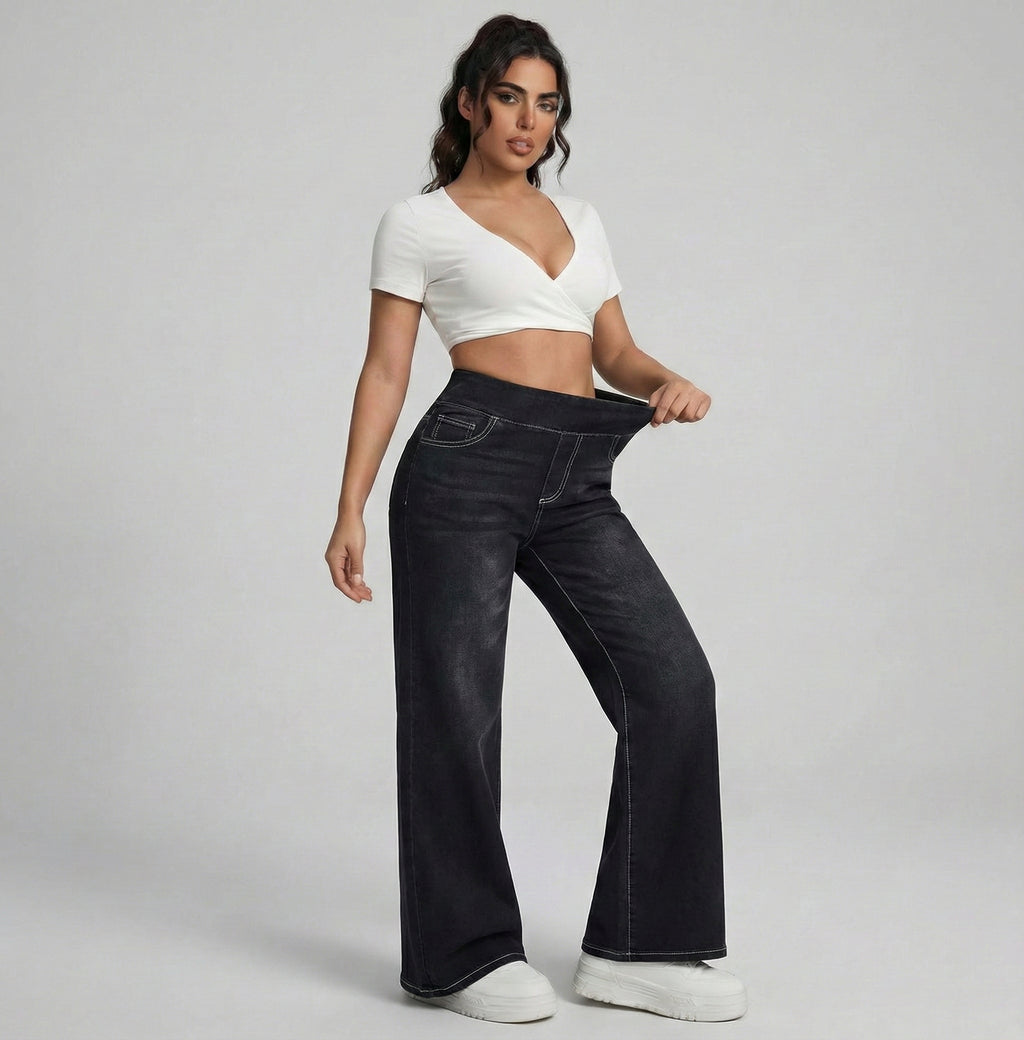 Pantalones anchos con control de abdomen.