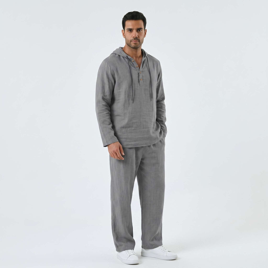 Conjunto Casual de Lino Premium: Sudadera y Pantalón
