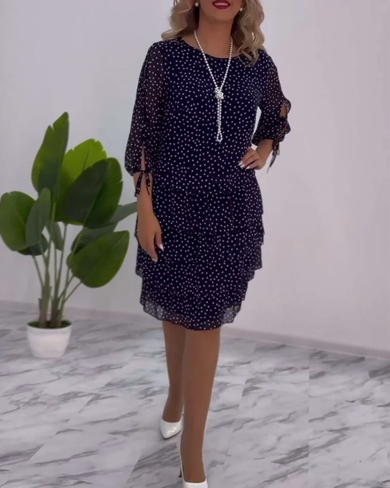 Vestido Midi de Lunares con Volantes