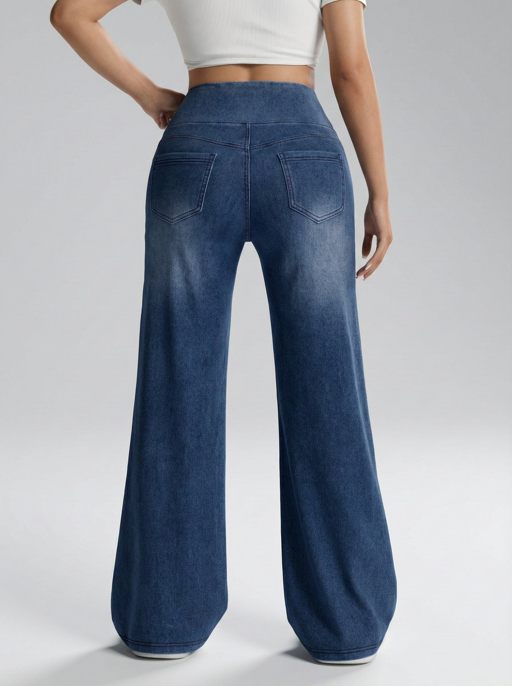 Pantalones anchos con control de abdomen